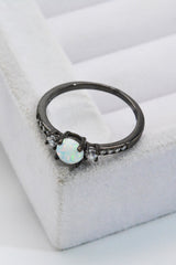 925 Sterling Silver Round Opal Ring - SHE BADDY© ONLINE WOMEN FASHION & CLOTHING STORE