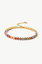 18K Gold Plated Multicolored Zircon Bracelet - SHE BADDY© ONLINE WOMEN FASHION & CLOTHING STORE