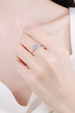 925 Sterling Silver Inlaid 1 Carat Moissanite Ring - SHE BADDY© ONLINE WOMEN FASHION & CLOTHING STORE