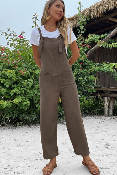 Straight Leg Jumpsuit with Pockets - SHE BADDY© ONLINE WOMEN FASHION & CLOTHING STORE