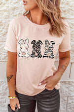 Easter Bunny Graphic Cuffed Tee Shirt - SHE BADDY© ONLINE WOMEN FASHION & CLOTHING STORE