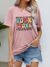 Letter Graphic Short Sleeve T-Shirt - SHE BADDY© ONLINE WOMEN FASHION & CLOTHING STORE