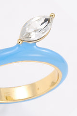 18K Gold Plated Glass Stone Ring - SHE BADDY© ONLINE WOMEN FASHION & CLOTHING STORE