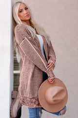 Heathered Open Front Longline Cardigan - SHE BADDY© ONLINE WOMEN FASHION & CLOTHING STORE