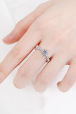 Moissanite Rhodium-Plated Snowflake Ring - SHE BADDY© ONLINE WOMEN FASHION & CLOTHING STORE