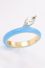 18K Gold Plated Glass Stone Ring - SHE BADDY© ONLINE WOMEN FASHION & CLOTHING STORE