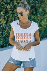 MAMA Graphic Cutout Tee - SHE BADDY© ONLINE WOMEN FASHION & CLOTHING STORE