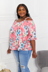 Sew In Love Full Size Fresh Take  Floral Cold-Shoulder Top - SHE BADDY© ONLINE WOMEN FASHION & CLOTHING STORE