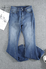 High Waist Flare Jeans with Pockets - SHE BADDY© ONLINE WOMEN FASHION & CLOTHING STORE