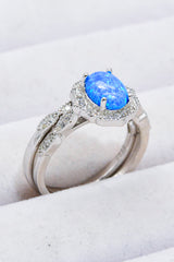 2-Piece 925 Sterling Silver Opal Ring Set - SHE BADDY© ONLINE WOMEN FASHION & CLOTHING STORE