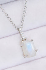 Natural Moonstone 4-Prong Pendant Necklace - SHE BADDY© ONLINE WOMEN FASHION & CLOTHING STORE