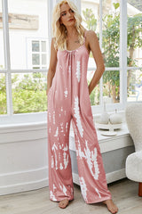 Tie-Dye Spaghetti Strap Jumpsuit with Pockets - SHE BADDY© ONLINE WOMEN FASHION & CLOTHING STORE