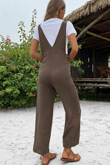 Straight Leg Jumpsuit with Pockets - SHE BADDY© ONLINE WOMEN FASHION & CLOTHING STORE