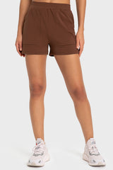 Elastic Waist Sports Shorts with Pockets - SHE BADDY© ONLINE WOMEN FASHION & CLOTHING STORE