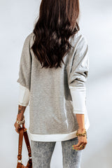 Contrast Open Front Cardigan with Pockets - SHE BADDY© ONLINE WOMEN FASHION & CLOTHING STORE