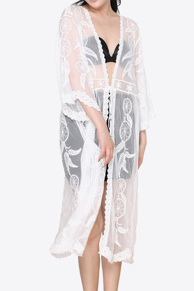 Tied Sheer Cover Up Cardigan - SHE BADDY© ONLINE WOMEN FASHION & CLOTHING STORE