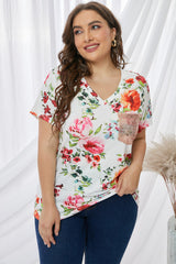 Plus Size Floral Print Sequin Pocket Tee - SHE BADDY© ONLINE WOMEN FASHION & CLOTHING STORE