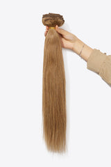 18''140g #10 Natural Straight Clip-in Hair Extensions Human Hair - SHE BADDY© ONLINE WOMEN FASHION & CLOTHING STORE