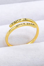 FAITH OVER FEAR Bypass Ring - SHE BADDY© ONLINE WOMEN FASHION & CLOTHING STORE