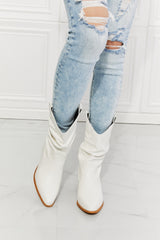 MMShoes Better in Texas Scrunch Cowboy Boots in White - SHE BADDY© ONLINE WOMEN FASHION & CLOTHING STORE