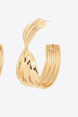 Twisted C-Hoop Alloy Earrings - SHE BADDY© ONLINE WOMEN FASHION & CLOTHING STORE