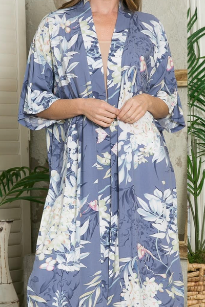 Justin Taylor Botanical Print Split Cover Up - SHE BADDY© ONLINE WOMEN FASHION & CLOTHING STORE