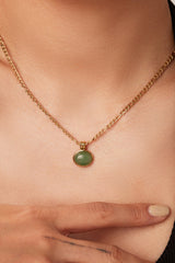 Inlaid Stone Round Pendant Chain Necklace - SHE BADDY© ONLINE WOMEN FASHION & CLOTHING STORE