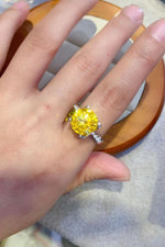 5 Carat Moissanite 925 Sterling Silver Ring in Banana Yellow - SHE BADDY© ONLINE WOMEN FASHION & CLOTHING STORE