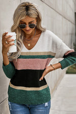 Colorblock Drop Shoulder Sweater - SHE BADDY© ONLINE WOMEN FASHION & CLOTHING STORE