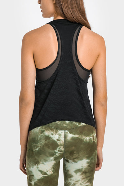 Spliced Mesh Racer Back Tank - SHE BADDY© ONLINE WOMEN FASHION & CLOTHING STORE