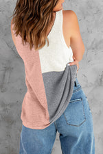 Color Block V-Neck Knitted Tank - SHE BADDY© ONLINE WOMEN FASHION & CLOTHING STORE