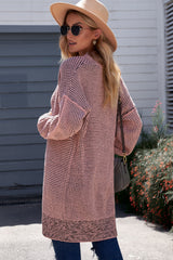 Heathered Open Front Longline Cardigan - SHE BADDY© ONLINE WOMEN FASHION & CLOTHING STORE