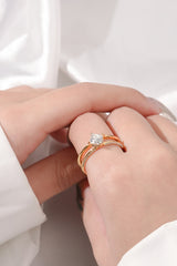 Moissanite 18K Gold-Plated Double-Layered Ring - SHE BADDY© ONLINE WOMEN FASHION & CLOTHING STORE