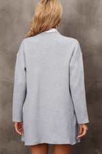 Waterfall Collar Longline Cardigan with Side Pockets - SHE BADDY© ONLINE WOMEN FASHION & CLOTHING STORE