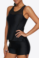 Tied Racerback Tankini Set - SHE BADDY© ONLINE WOMEN FASHION & CLOTHING STORE