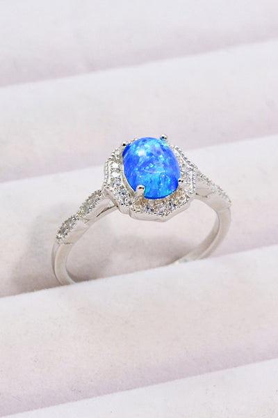 Opal and Zircon 925 Sterling Silver Ring - SHE BADDY© ONLINE WOMEN FASHION & CLOTHING STORE