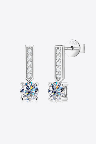 Moissanite and Zircon 925 Sterling Silver Drop Earrings - SHE BADDY© ONLINE WOMEN FASHION & CLOTHING STORE