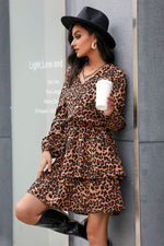 Leopard Print Layered Mini Dress - SHE BADDY© ONLINE WOMEN FASHION & CLOTHING STORE