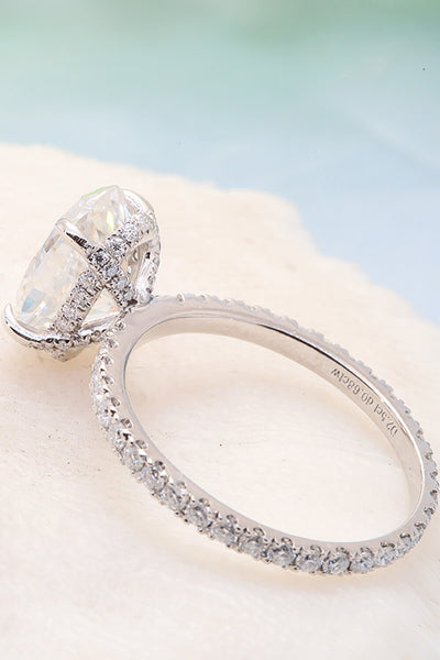 14K White Gold 2.5 Carat Moissanite 4-Prong Ring - SHE BADDY© ONLINE WOMEN FASHION & CLOTHING STORE