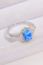 Opal and Zircon 925 Sterling Silver Ring - SHE BADDY© ONLINE WOMEN FASHION & CLOTHING STORE