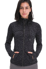 Drawstring Detail Zip Up Sports Jacket with Pockets - SHE BADDY© ONLINE WOMEN FASHION & CLOTHING STORE