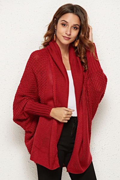 Open Front Dolman Sleeve Longline Cardigan - SHE BADDY© ONLINE WOMEN FASHION & CLOTHING STORE