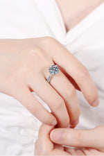 3 Carat Moissanite Rhodium-Plated Side Stone Ring - SHE BADDY© ONLINE WOMEN FASHION & CLOTHING STORE