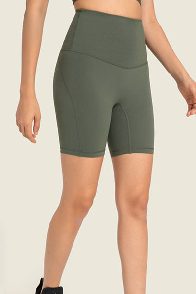 Seamless High-Rise Wide Waistband Biker Shorts - SHE BADDY© ONLINE WOMEN FASHION & CLOTHING STORE