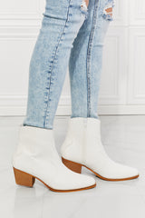 MMShoes Watertower Town Faux Leather Western Ankle Boots in White - SHE BADDY© ONLINE WOMEN FASHION & CLOTHING STORE