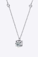 2 Carat Moissanite 4-Prong 925 Sterling Silver Necklace - SHE BADDY© ONLINE WOMEN FASHION & CLOTHING STORE