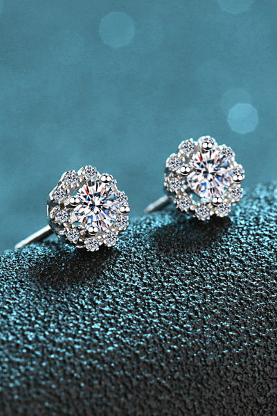 Moissanite Floral-Shaped Stud Earrings - SHE BADDY© ONLINE WOMEN FASHION & CLOTHING STORE
