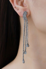 Glass Stone Fringe Dangle Earrings - SHE BADDY© ONLINE WOMEN FASHION & CLOTHING STORE