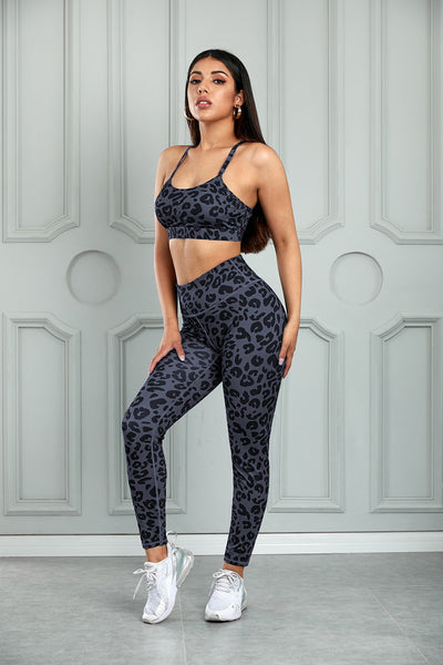 Leopard Cutout Sports Bra and Leggings Set - SHE BADDY© ONLINE WOMEN FASHION & CLOTHING STORE