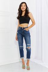 Vervet by Flying Monkey Full Size Distressed Cropped Jeans with Pockets - SHE BADDY© ONLINE WOMEN FASHION & CLOTHING STORE